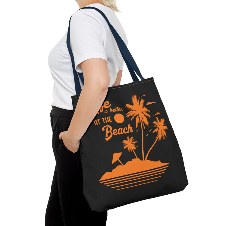 "Life is Better at the Beach" Island Palm Print - Bold Printed Tees