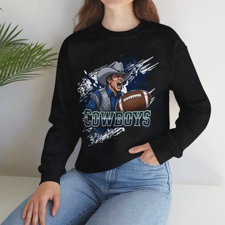 Cowboys Football Cowboy Design Dallas Sweatshirt - Bold Printed Tees