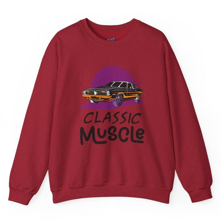 Classic Muscle Car Crewneck Sweatshirt - Bold Printed Tees