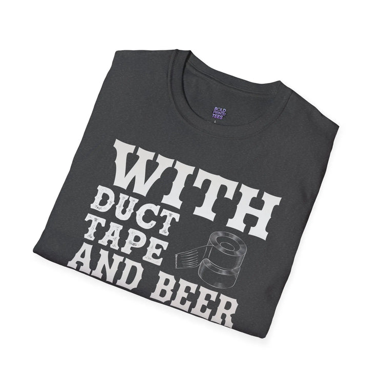 Duct Tape & Beer T-Shirt Funny DIY Fix Anything Tee Printify