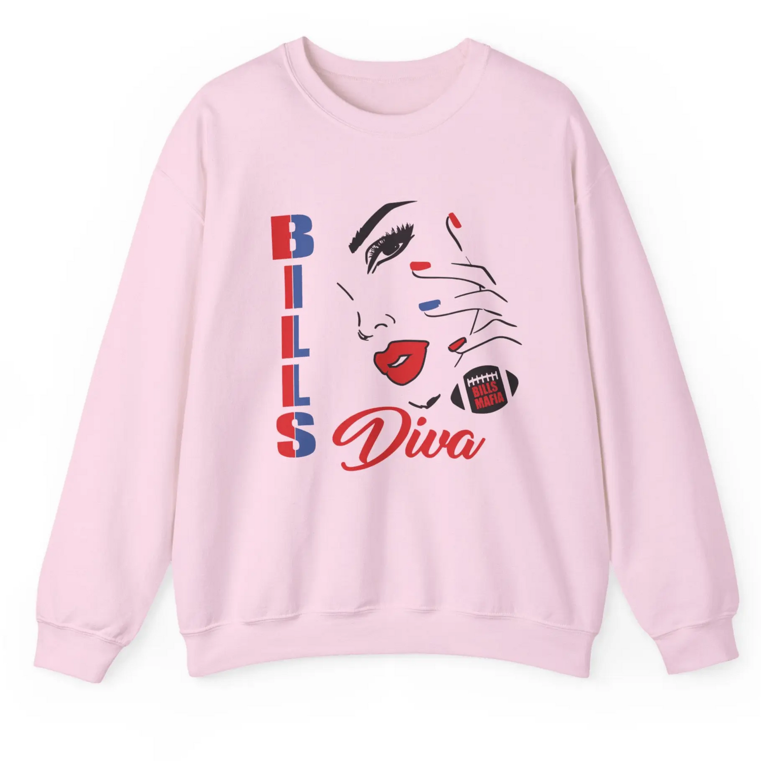 Bills Diva Crewneck Buffalo Sweatshirt Football Fan Crewneck - Bold Printed Tees
