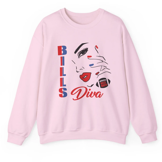 Bills Diva Crewneck Buffalo Sweatshirt Football Fan Crewneck - Bold Printed Tees