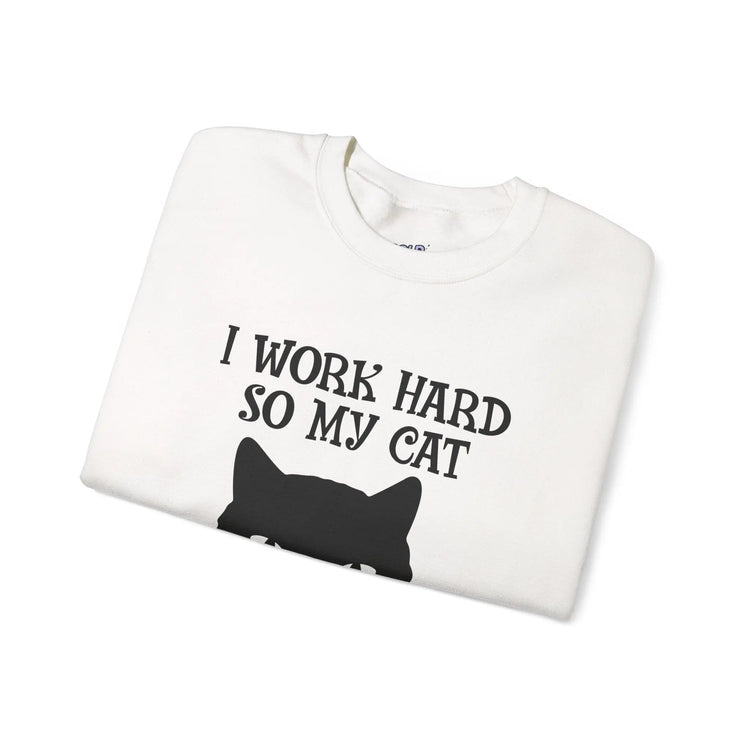 I Work Hard So My Cat Can Live a Better Life Crewneck Sweatshirt Printify