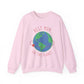 Best Mom in the World Crewneck Sweatshirt Cozy Mother’s Gift, Heartfelt Globe Design - Bold Printed Tees