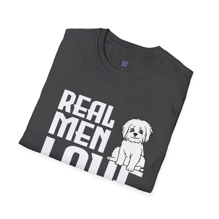 Real Men Love Dogs T-Shirt Funny Dog Lover Gift, Cute Puppy Graphic Shirt - Bold Printed Tees