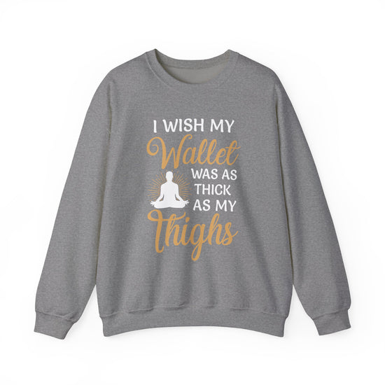 Funny Thick Thighs Wallet Sweatshirt, Cozy Casual Wear, Humor, Unisex Crewneck
