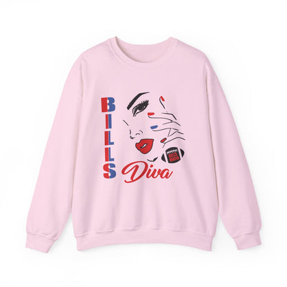 “Buffalo Bills Diva “Football Unisex Heavy Blend™ Crewneck Graphic Sweatshirt