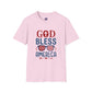 God Bless America T-Shirt — Patriotic Christian Tee with Cross & Flag Graphics - Bold Printed Tees