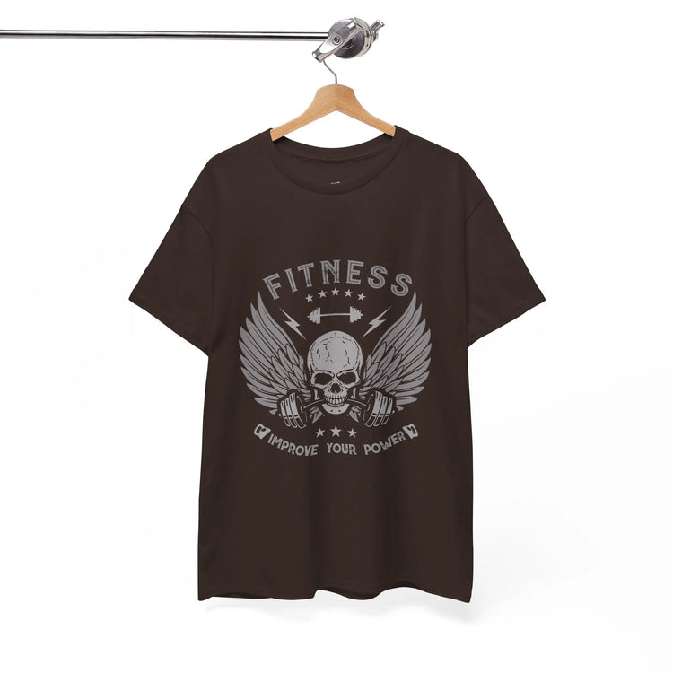 Fitness Improve Your Power Skull Wing T Shirt Gym Workout Tee - Bold Printed Tees