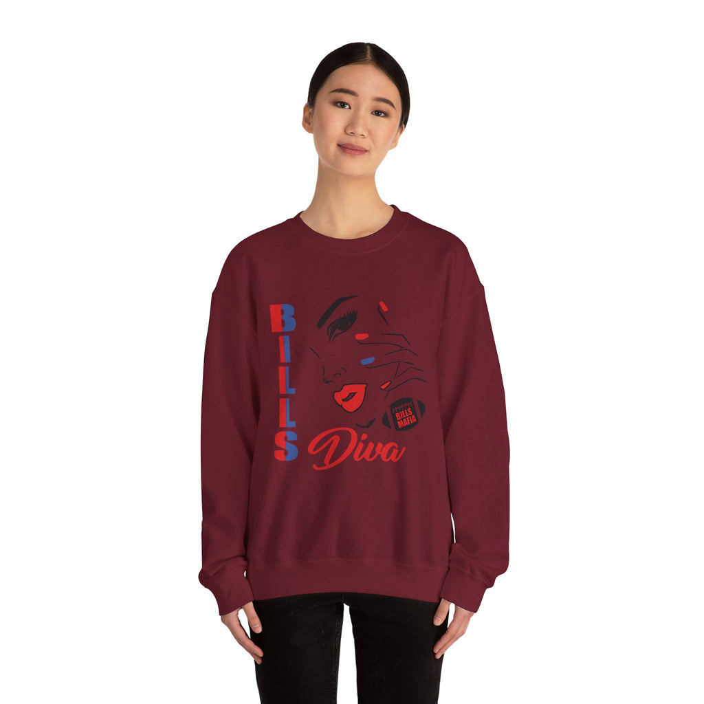 “Buffalo Bills Diva “Football Unisex Heavy Blend™ Crewneck Graphic Sweatshirt