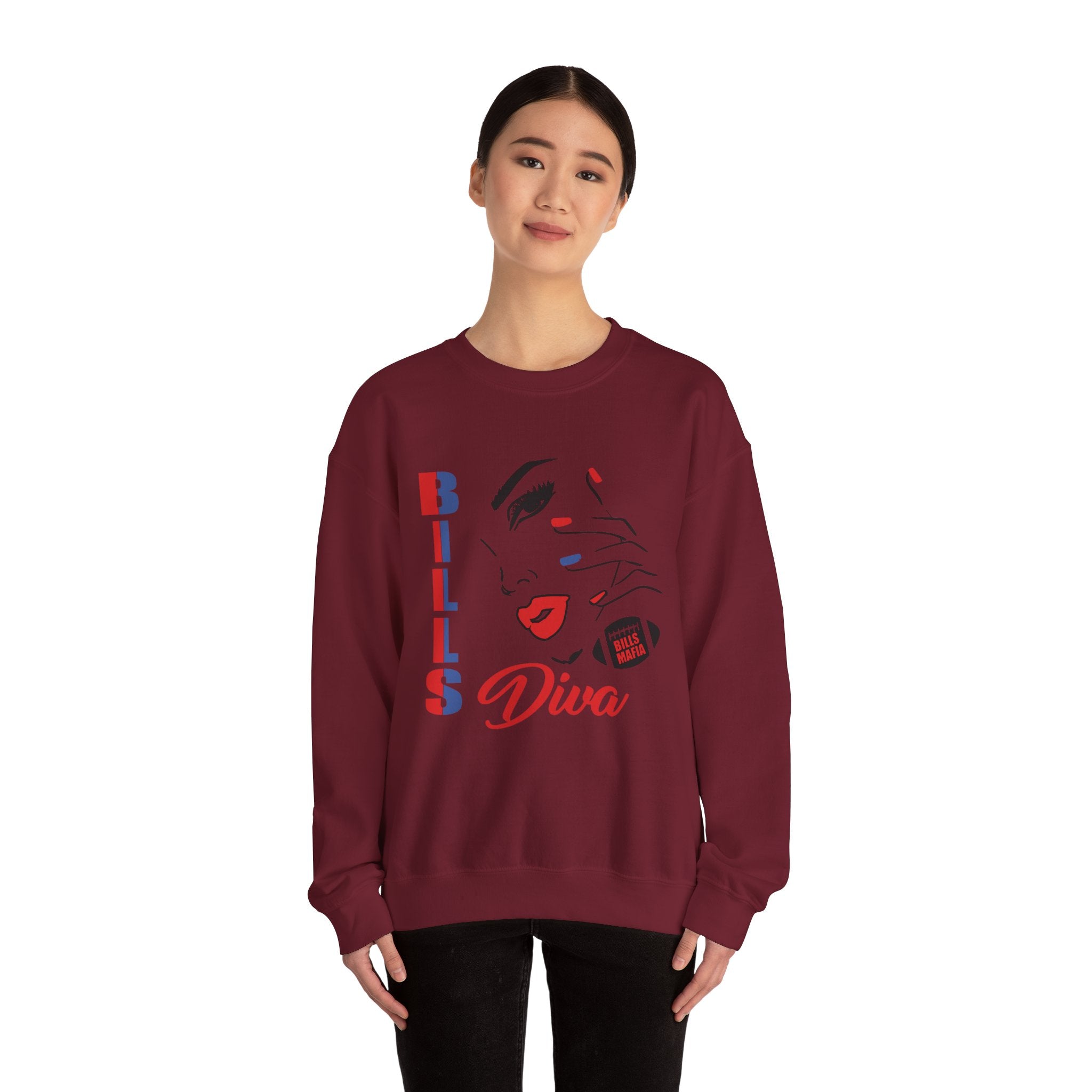 “Buffalo Bills Diva “Football Unisex Heavy Blend™ Crewneck Graphic Sweatshirt