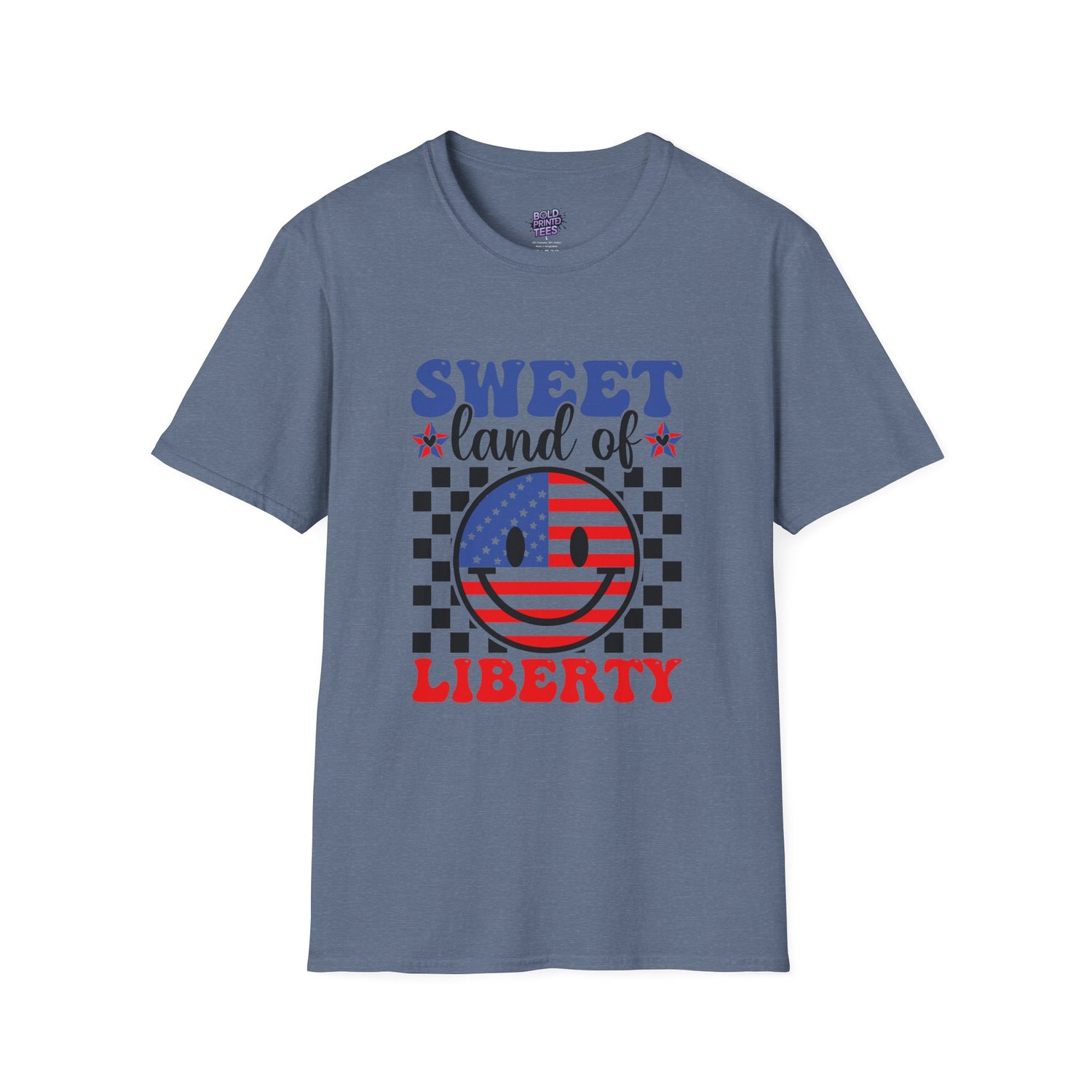 Sweet Land of Liberty T-Shirt Patriotic American Flag Graphic Tee - Bold Printed Tees