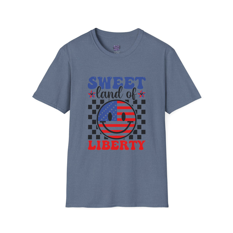Sweet Land of Liberty T-Shirt Patriotic American Flag Graphic Tee - Bold Printed Tees
