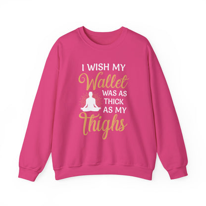 Funny Thick Thighs Wallet Sweatshirt, Cozy Casual Wear, Humor, Unisex Crewneck