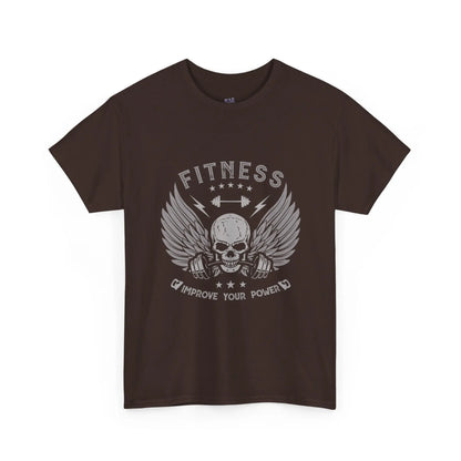 Fitness Improve Your Power Skull Wing T Shirt Gym Workout Tee - Bold Printed Tees
