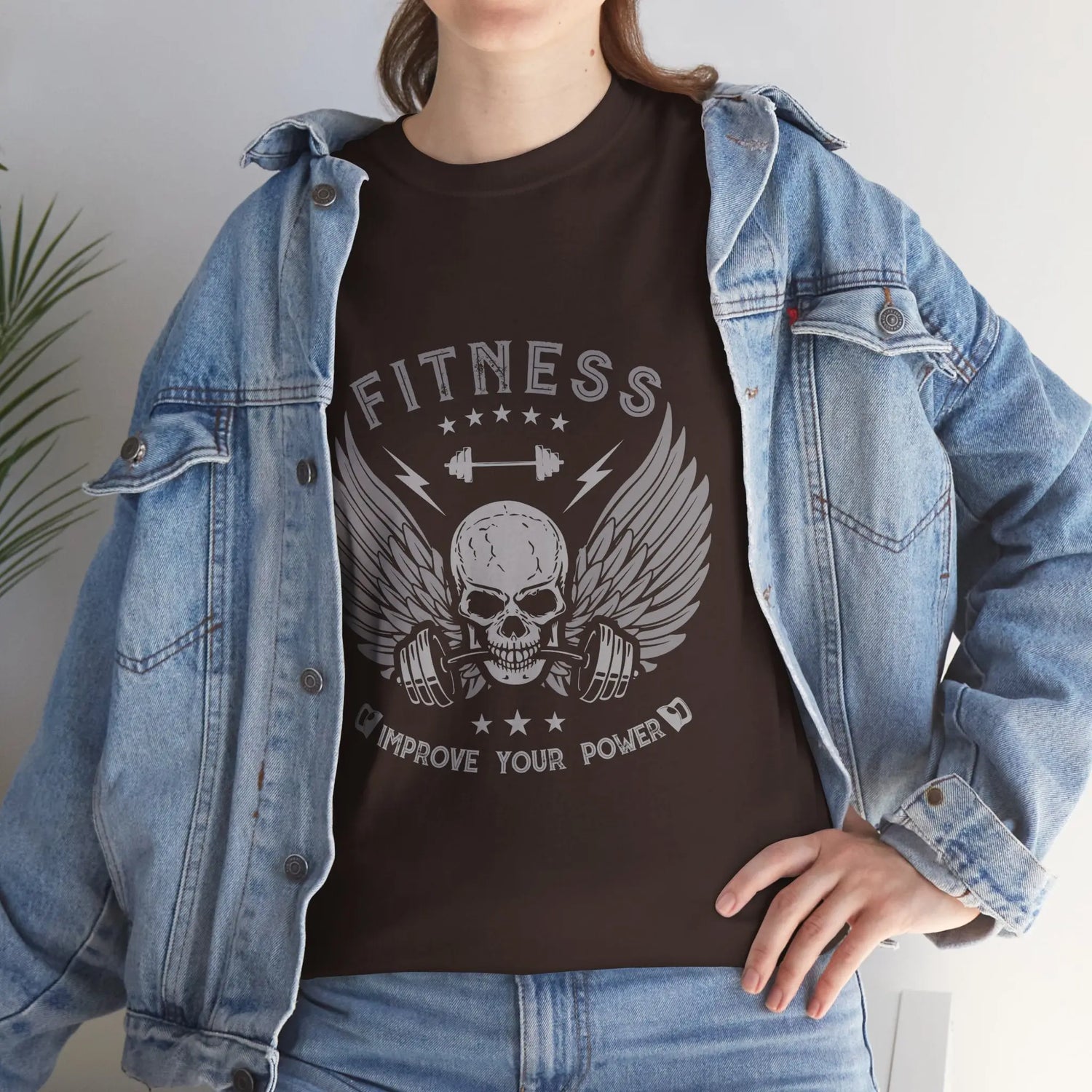 Fitness Improve Your Power Skull Wing T Shirt Gym Workout Tee - Bold Printed Tees
