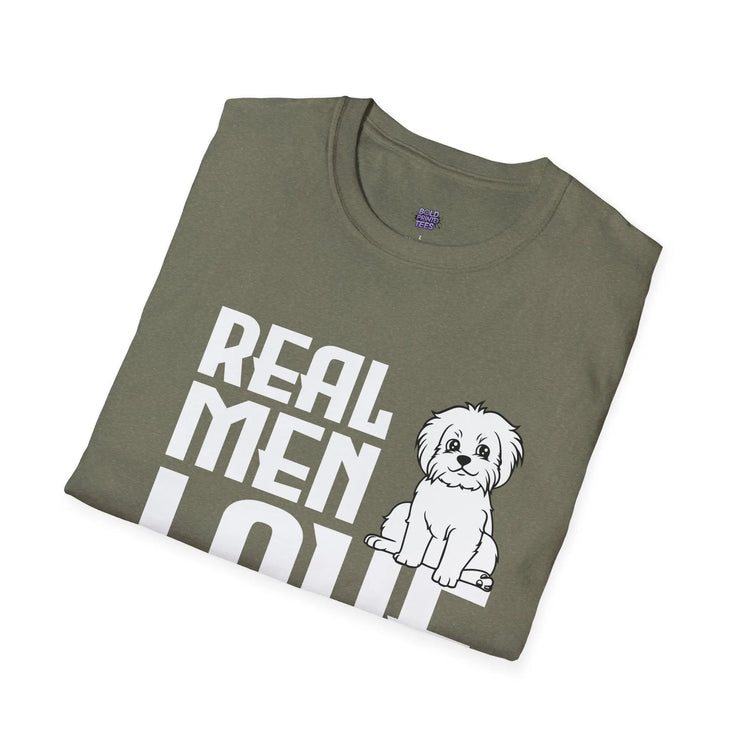 Real Men Love Dogs T-Shirt Funny Dog Lover Gift, Cute Puppy Graphic Shirt - Bold Printed Tees