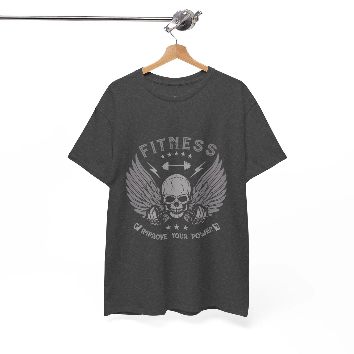 Fitness Improve Your Power Skull Wing T Shirt Gym Workout Tee - Bold Printed Tees