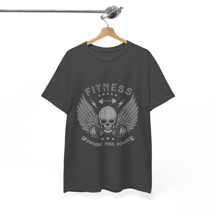 Fitness Improve Your Power Skull Wing T Shirt Gym Workout Tee - Bold Printed Tees