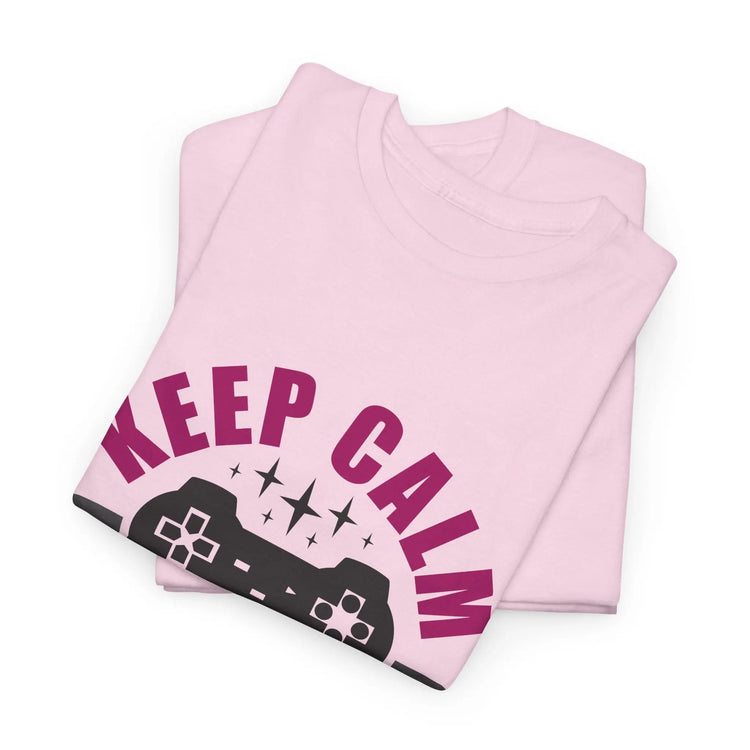 Keep Calm and Game On T-Shirt Funny Gamer Tee, Casual Gaming Graphic Shirt - Bold Printed Tees