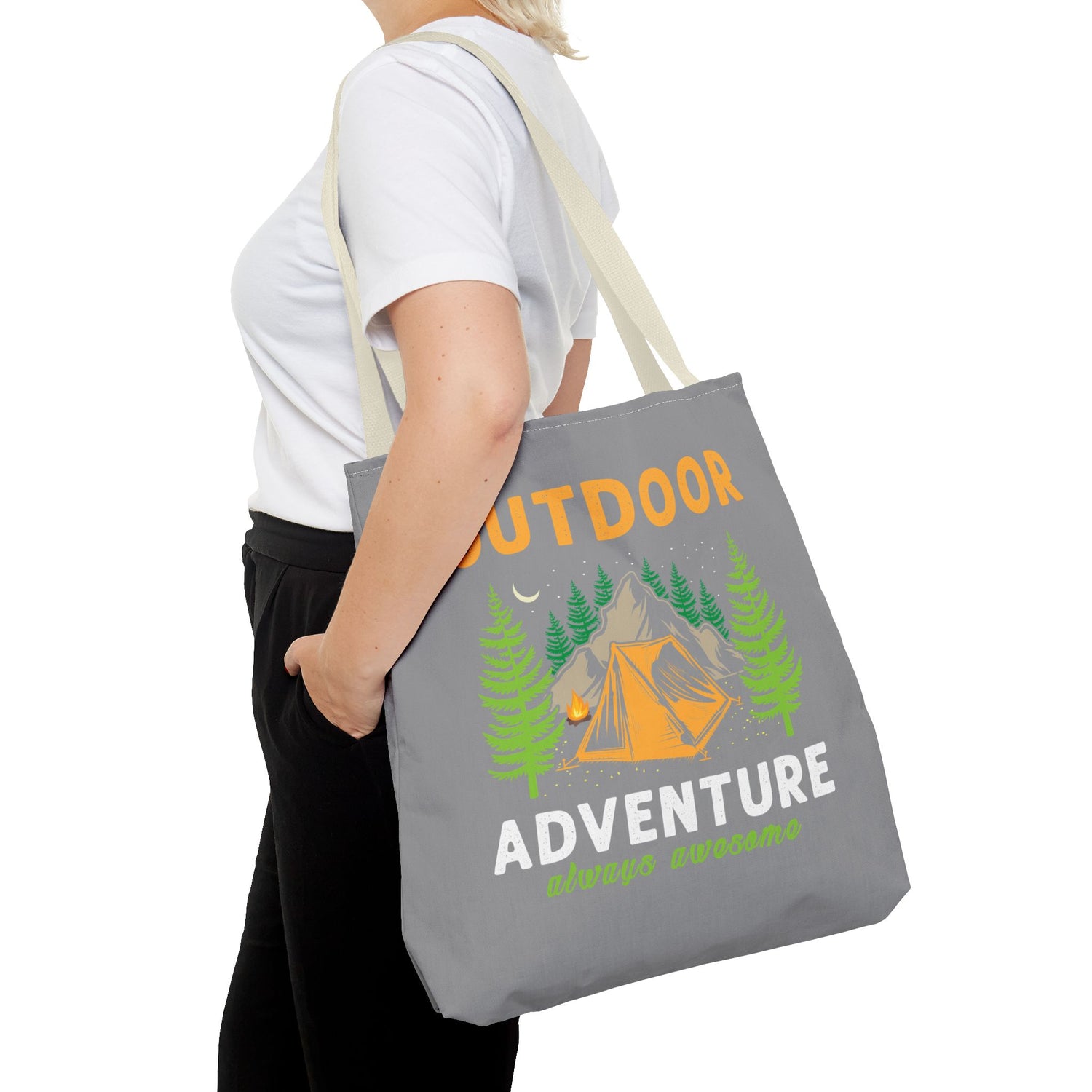 Outdoor Adventure Tote Bag Camping Design - Bold Printed Tees