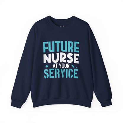 Future Nurse at Your Service Crewneck Sweatshirt - Bold Printed Tees