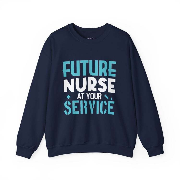 Future Nurse at Your Service Crewneck Sweatshirt - Bold Printed Tees