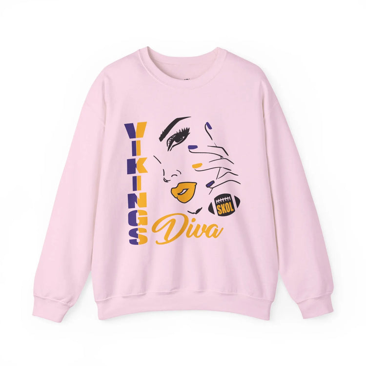 Vikings Diva Crewneck Sweatshirt – Football Game Day Attire - Bold Printed Tees
