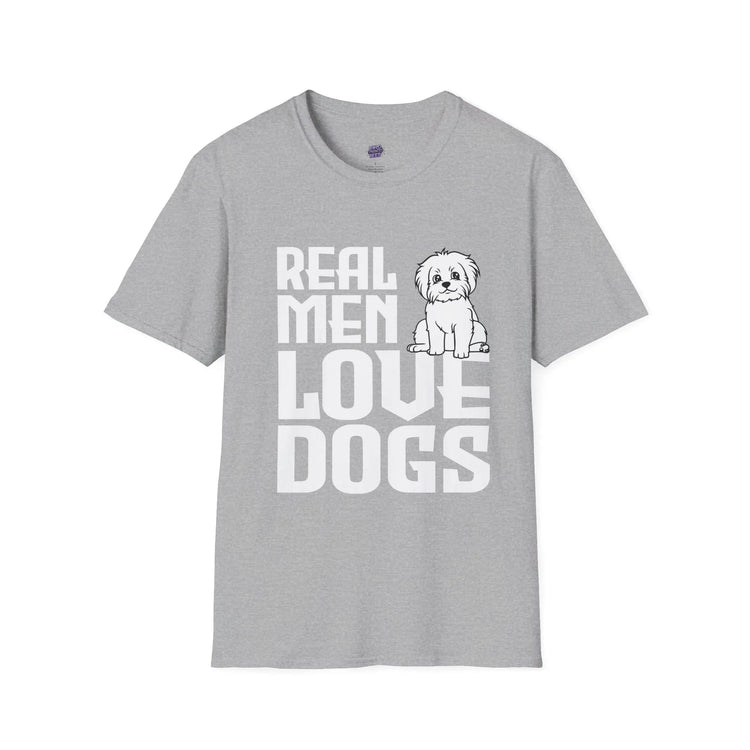 Real Men Love Dogs T-Shirt Funny Dog Lover Gift, Cute Puppy Graphic Shirt - Bold Printed Tees