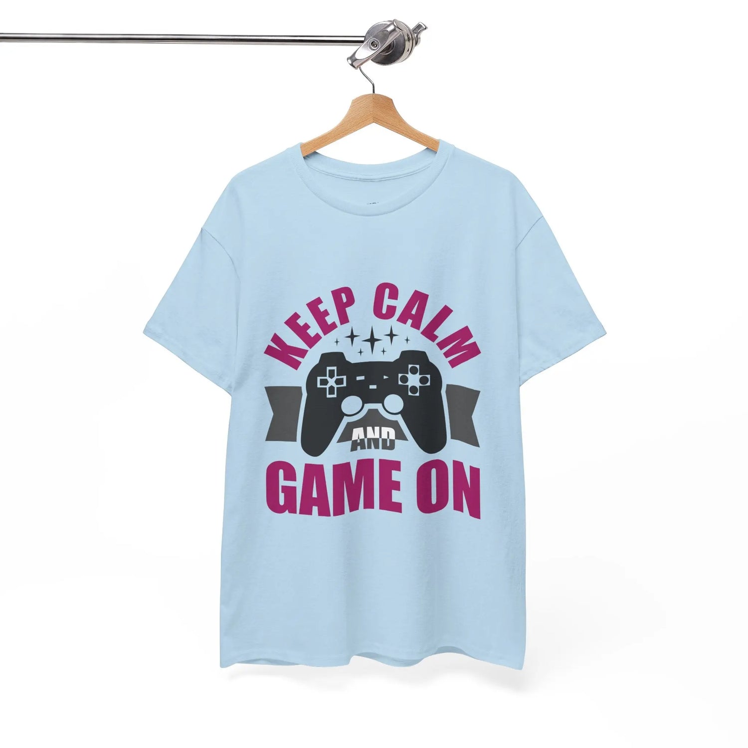 Keep Calm and Game On T-Shirt Funny Gamer Tee, Casual Gaming Graphic Shirt - Bold Printed Tees