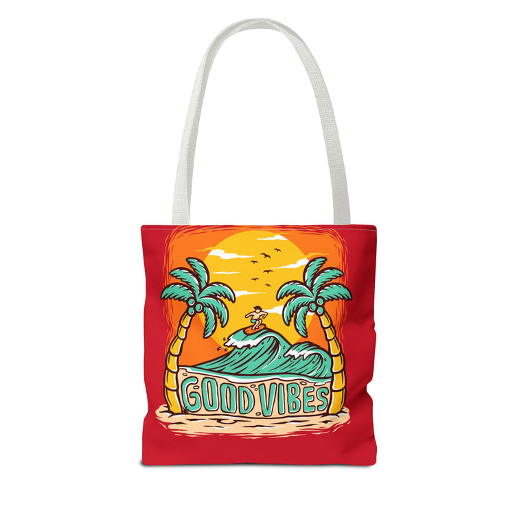Good Vibes Beach Palm Tree Tote Bag - Bold Printed Tees