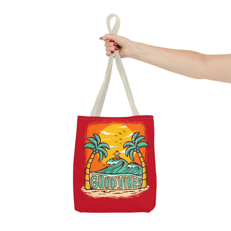 Good Vibes Beach Palm Tree Tote Bag - Bold Printed Tees