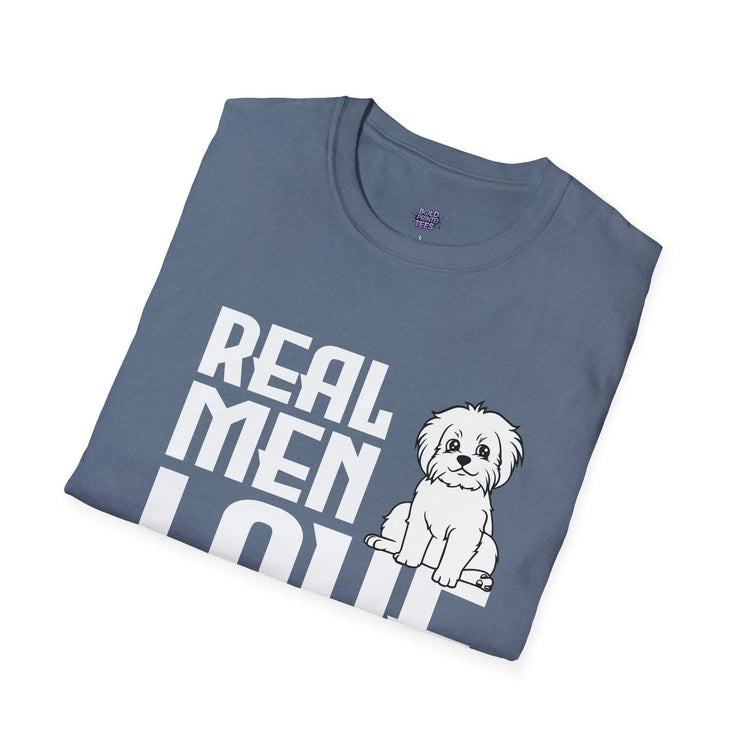 Real Men Love Dogs T-Shirt Funny Dog Lover Gift, Cute Puppy Graphic Shirt - Bold Printed Tees
