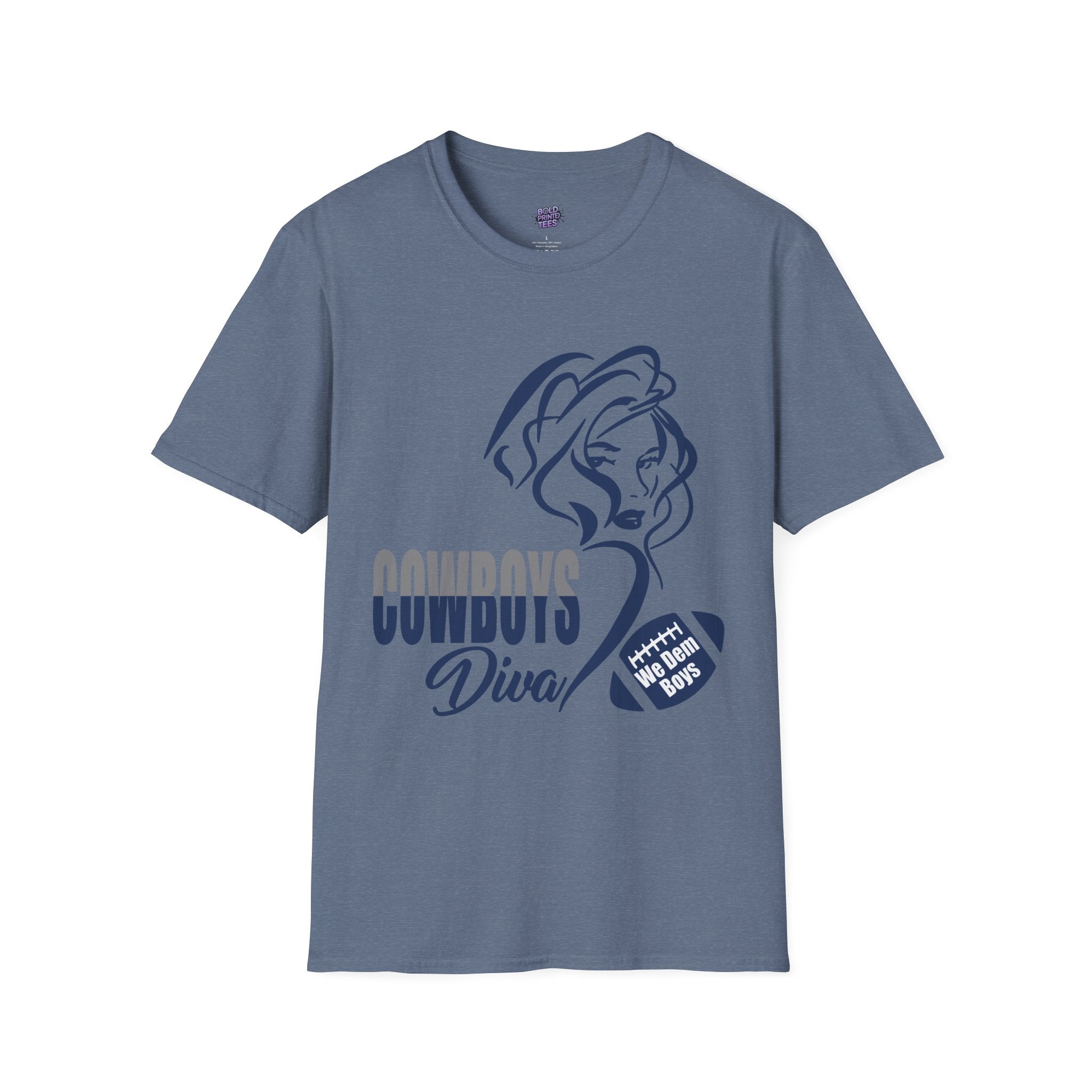 Cowboys Diva Unisex Softstyle T-Shirt | Stylish Graphic Tee for Fans, Casual Wear, Birthday Gift, Summer Outfits