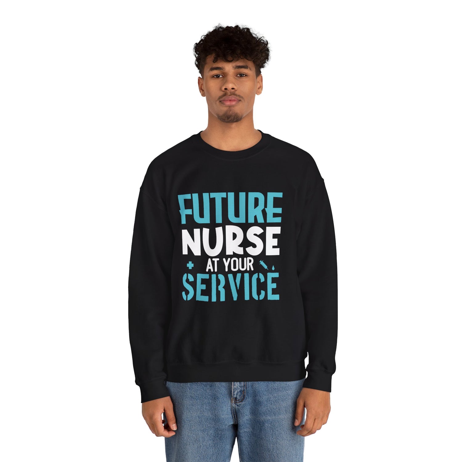 Future Nurse at Your Service Crewneck Sweatshirt - Bold Printed Tees