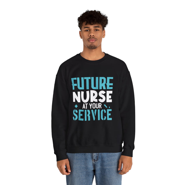 Future Nurse at Your Service Crewneck Sweatshirt - Bold Printed Tees