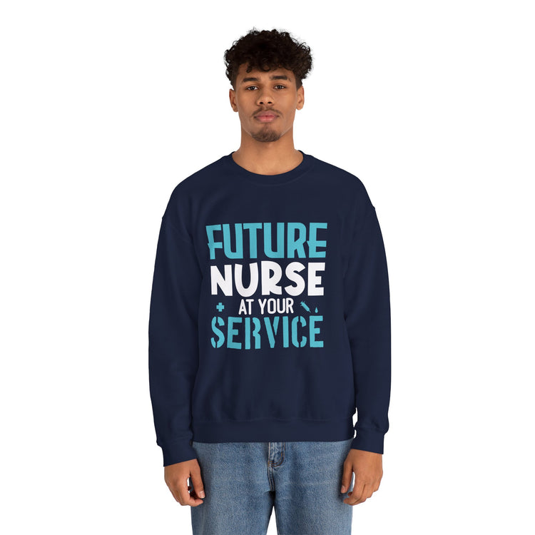 Future Nurse at Your Service Crewneck Sweatshirt - Bold Printed Tees