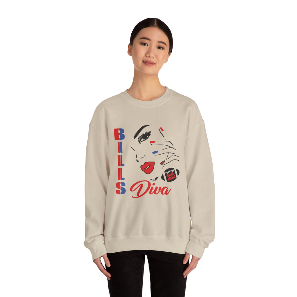 “Buffalo Bills Diva “Football Unisex Heavy Blend™ Crewneck Graphic Sweatshirt