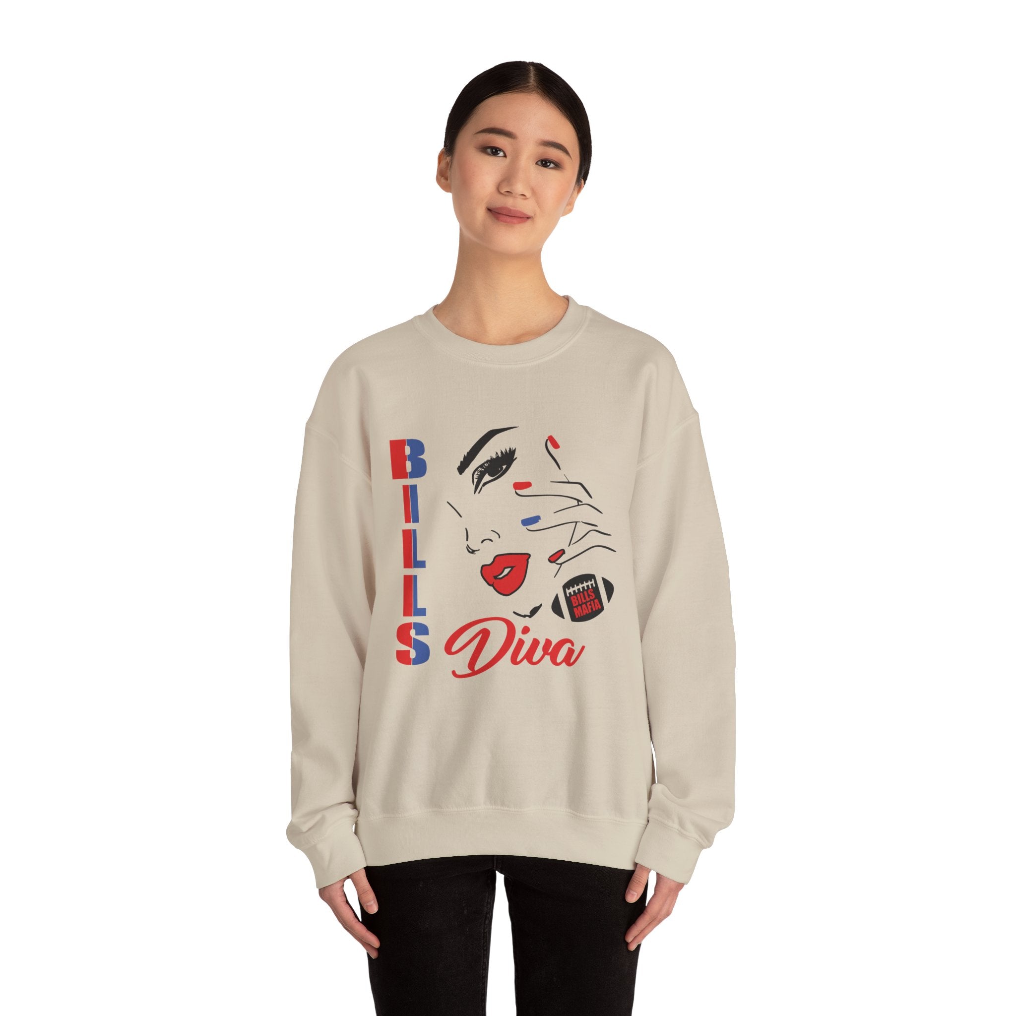 “Buffalo Bills Diva “Football Unisex Heavy Blend™ Crewneck Graphic Sweatshirt