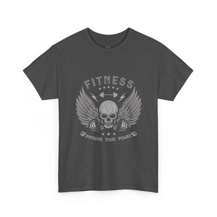 Fitness Improve Your Power Skull Wing T Shirt Gym Workout Tee - Bold Printed Tees