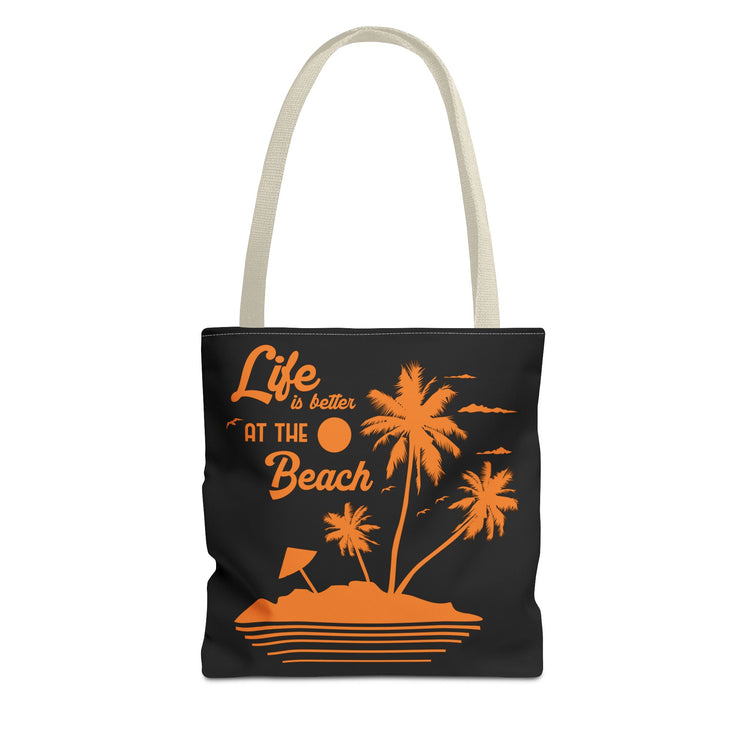 "Life is Better at the Beach" Island Palm Print - Bold Printed Tees