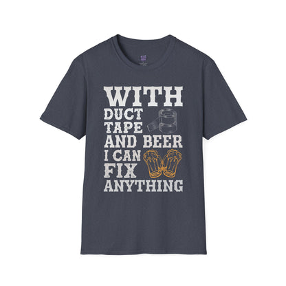 Funny Duct Tape & Beer T-Shirt – DIY Lover Gift, Home Improvement Humor Tee, Fix Anything Graphic Shirt