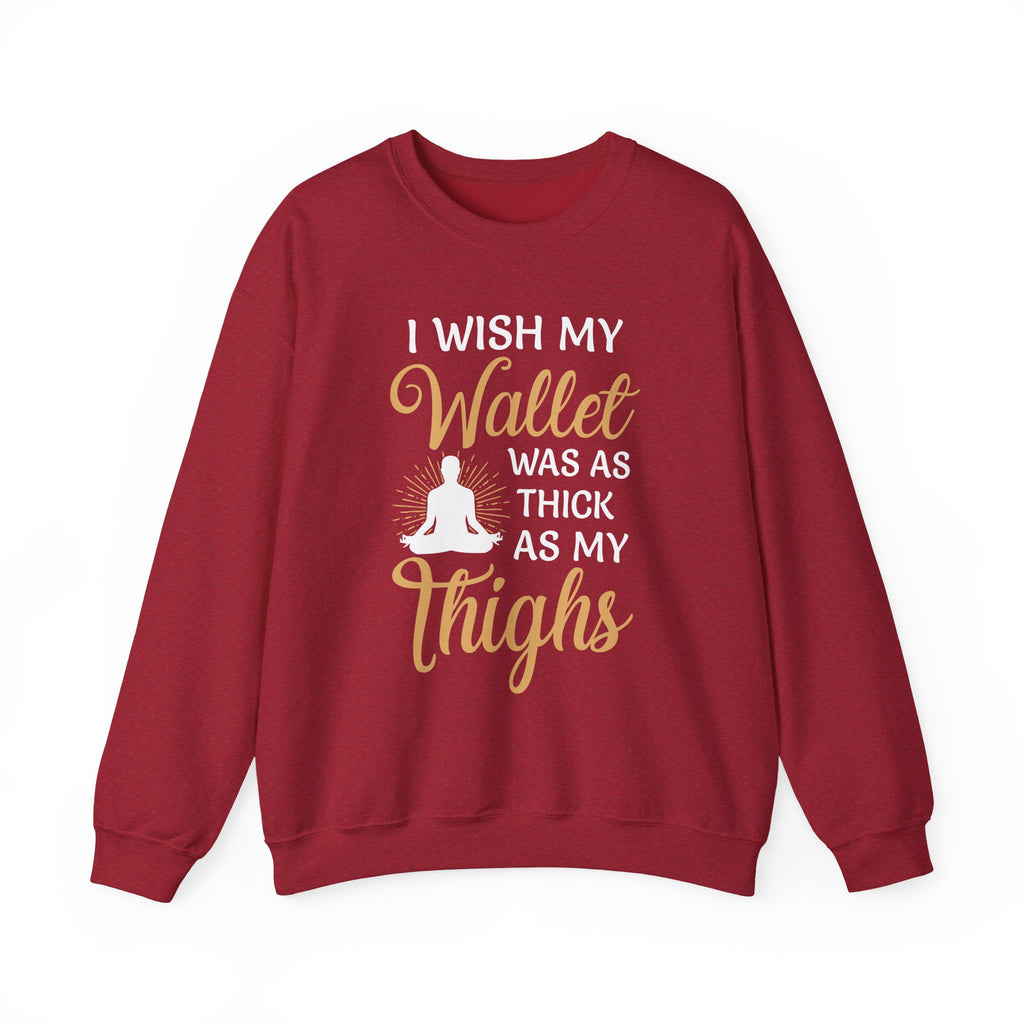 Funny Thick Thighs Wallet Sweatshirt, Cozy Casual Wear, Humor, Unisex Crewneck