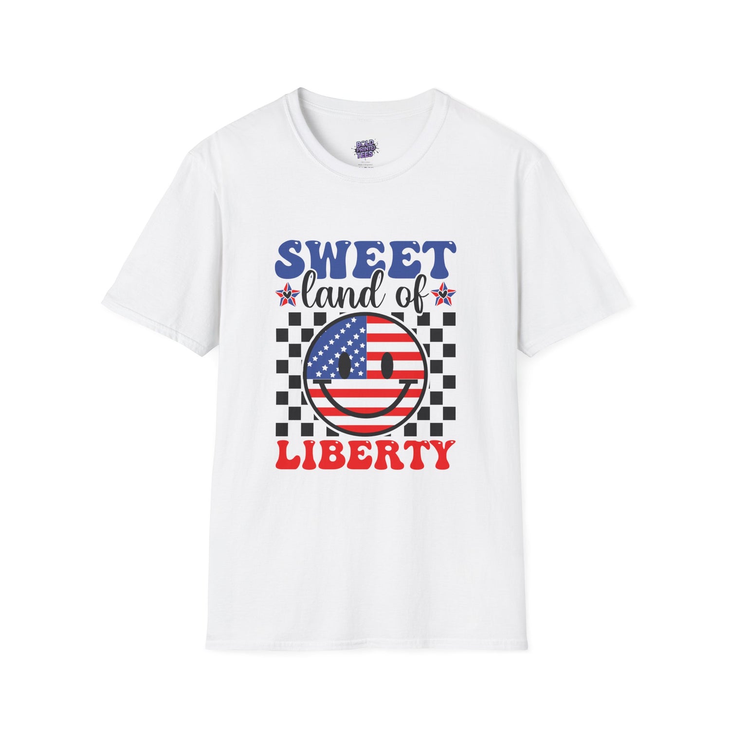 Sweet Land of Liberty T-Shirt Patriotic American Flag Graphic Tee - Bold Printed Tees