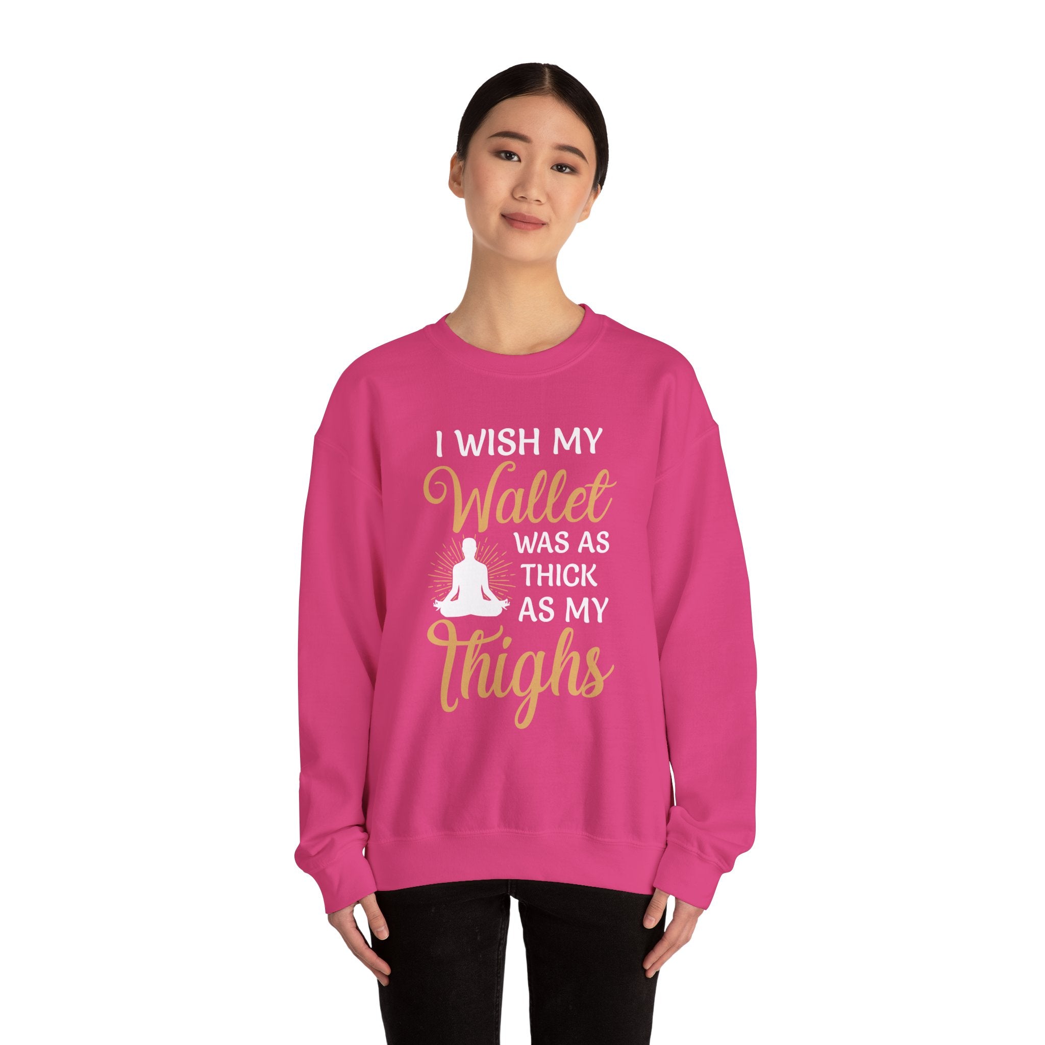 Funny Thick Thighs Wallet Sweatshirt, Cozy Casual Wear, Humor, Unisex Crewneck