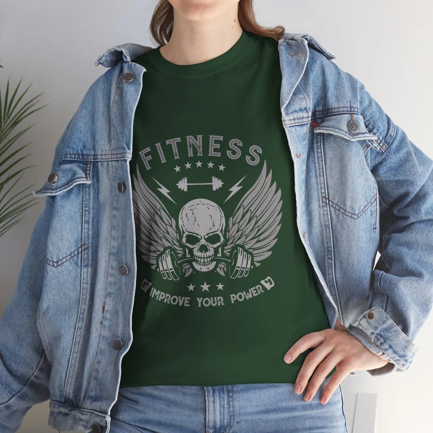 Fitness Improve Your Power Skull Wing T Shirt Gym Workout Tee - Bold Printed Tees