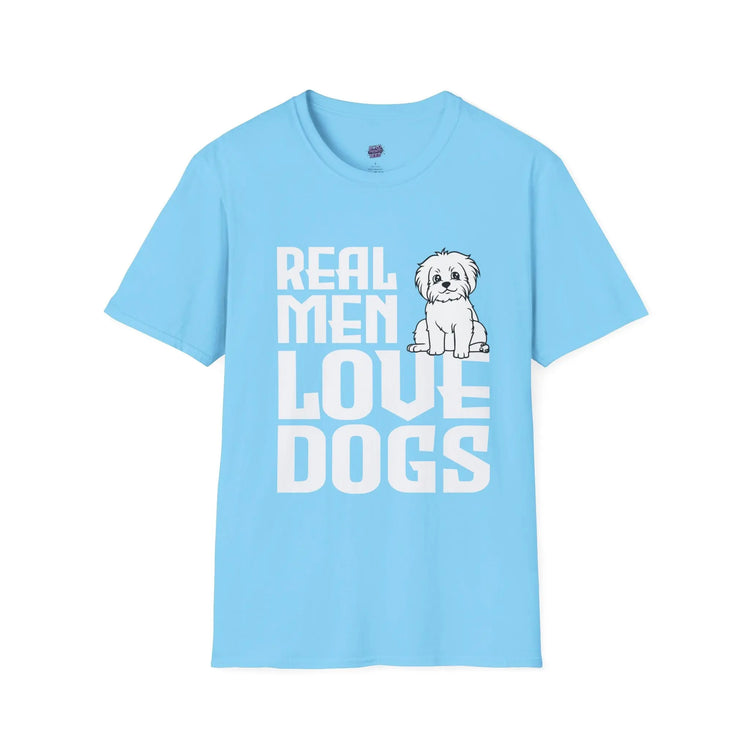 Real Men Love Dogs T-Shirt Funny Dog Lover Gift, Cute Puppy Graphic Shirt - Bold Printed Tees
