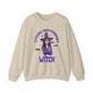 Strong Independent Witch Crewneck Sweatshirt | Halloween Cozy Graphic Pullover - Bold Printed Tees