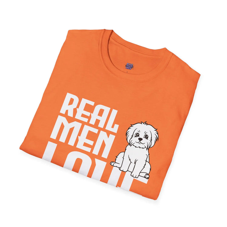 Real Men Love Dogs T-Shirt Funny Dog Lover Gift, Cute Puppy Graphic Shirt - Bold Printed Tees