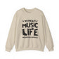 Without Music Life Would Be a Mistake Sweatshirt Music Lover Crewneck Pullover - Bold Printed Tees